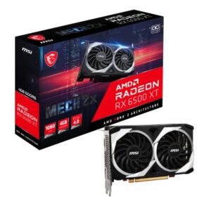 MSI Gaming AMD Radeon RX 6500 XT 64-bit 4GB GDDR6 DP/HDMI PCIe 4 Torx Twin Fans FreeSync DirectX 12 VR Ready OC Graphics Card (RX 6500 XT MECH 2X 4G OC)