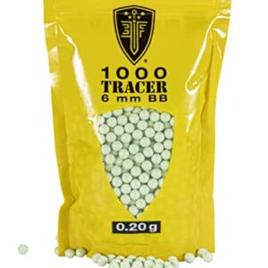 Elite Force Tracer BBS Glow-in-The-Dark Premium 6mm Airsoft BBS Ammo, 1000 Count, 0.20 Gram, One Size