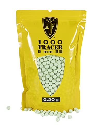 Elite Force Tracer BBS Glow-in-The-Dark Premium 6mm Airsoft BBS Ammo, 1000 Count, 0.20 Gram, One Size