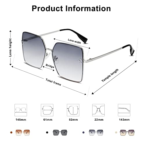 SOJOS Trendy Square Sunglasses Womens Big Oversized Designer Style UV Protection Sunnies Shades SJ1170