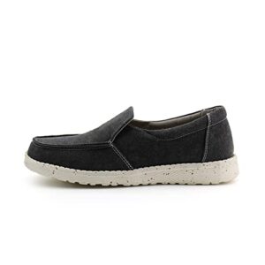 starmerx women canvas loafers slip on casual walking shoes (9,black)