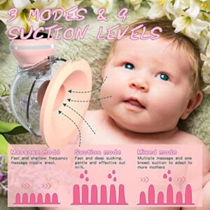 Wearable Breast Pump, Electric Breast Pump, Touchscreen LCD Display Hands Free Breast Pump with 3 Modes & 9 Levels, Spill-Proof Rechargeable Low Noice Pain-Free Breast Pump (19/21/24 mm Flange)