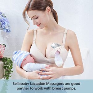 Bellababy Heat+ Vibration Lactation Massager (2 Packs),Relieve Ducts Clog,Mastitis,Engorgement and Pain,Increase Milk Flow,6 Modes of Vibration,3 Levles of Heat.