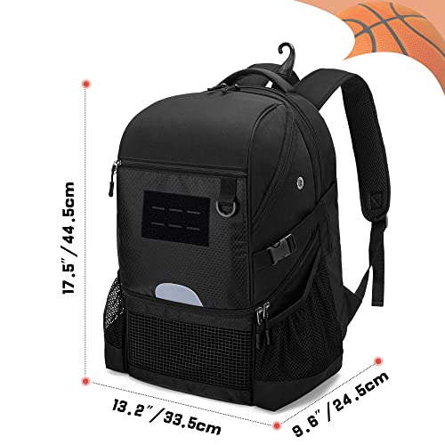 DSLEAF Basketball Backpack for Men, Soccer Bag with Ball Compartment & Shoe Compartment for Basketball, Soccer, Volleyball Training