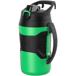 under armour playmaker sport jug, water bottle with handle, foam insulated & leak resistant, 64oz, vapor green