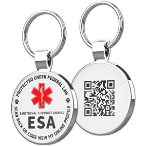myluckytag qr code esa emotional support dog id tag - pet online profile - scan qr receive instant pet location alert email