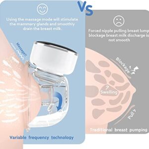 Wearable Breast Pump, Hands Free Breast Pump, Electric Breast Pump with 3 Modes & 9 Levels, Portable Breast Pump LCD Display, Wireless Breast Pump with Massage Mode, 17/ 19/ 21/ 24 mm Flanges - URMYWO