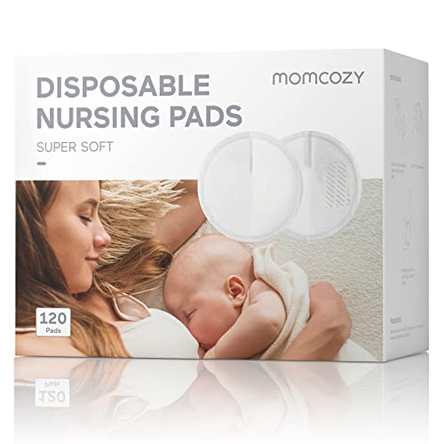 Momcozy Super Soft Nursing Pads Disposable, Fast Absorbent 120 Count Breast Pads for Breastfeeding, Extra Fit & Leak-Proof Nipple Pads, Portable