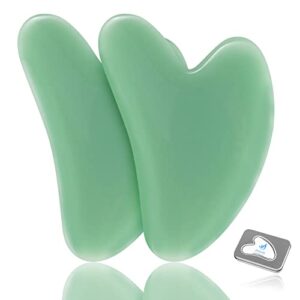 jocule [2-pack] gua sha facial tools, unbreakable natural guasha tool upgrade gua sha stone, face sculpting tool, massager tool, for face/leg/foot skin care massage, for body spa.