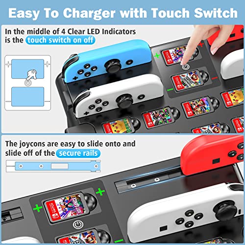 Switch Games Organizer Station with Controller Charger, Charging Dock for Nintendo Switch & OLED Joycons, Kytok Switch Storage and Organizer for Games, TV Dock, Pro Controller, Accessories Kit Storage