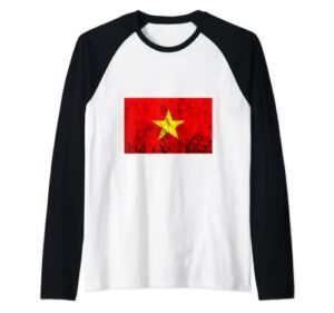 vietnam vetaran vietnamese flag vietnamese pride raglan baseball tee