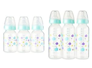 parents choice baby bottles - slow flow bottles - 9oz baby bottles - 5oz baby bottles - six total bottles