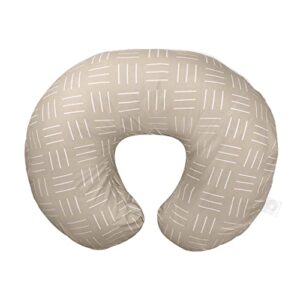 boppy nursing pillow organic original support, sand criss cross, ergonomic nursing essentials for bottle and breastfeeding, firm hypoallergenic fiber fill with 100% organic cotton nursing pillow cover