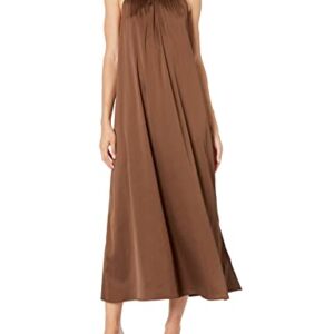 The Drop Women's Arlette Silky Stretch Halter Maxi Dress, Coffee Bean, M