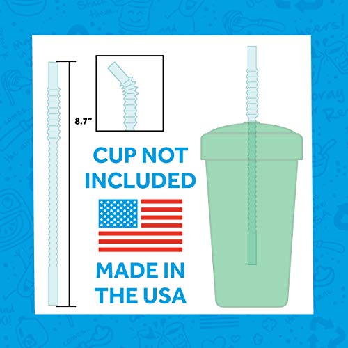 Re Play 10 Oz. No Spill Cup with Convertible Straw Lid - Made in USA - One Piece Silicone Valve and Bendy Straws - Dishwasher Safe - BPA Free - Sky - 1 Count