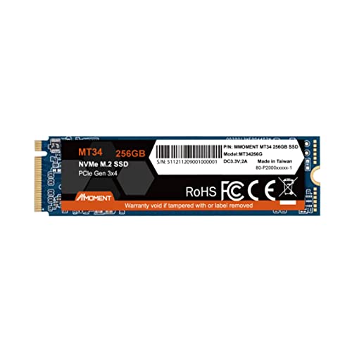 MMOMENT NVMe M.2 2280 PCIe Gen 3x4, Solid State Drive Internal SSD (256GB)