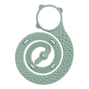 booginhead sippigrip food-grade silicone baby bottle holder & sippy cup strap, sage green