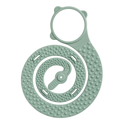 BooginHead SippiGrip Food-Grade Silicone Baby Bottle Holder & Sippy Cup Strap, Sage Green