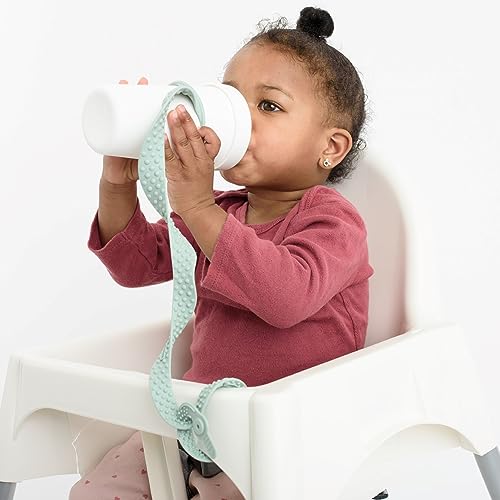 BooginHead SippiGrip Food-Grade Silicone Baby Bottle Holder & Sippy Cup Strap, Sage Green