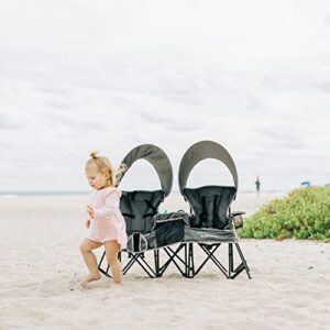 Baby Delight Go with Me Duo Deluxe Portable Chair | for Kids | Double Seat | Indoor and Outdoor | Grey