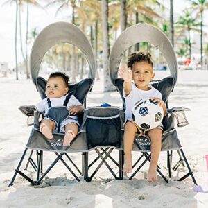 Baby Delight Go with Me Duo Deluxe Portable Chair | for Kids | Double Seat | Indoor and Outdoor | Grey