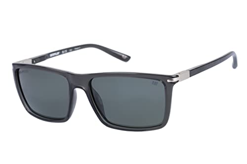 Caterpillar Precision 8509 Men's Polarized Square Sunglasses, Gloss Grey Opaque Crystal, 58 mm