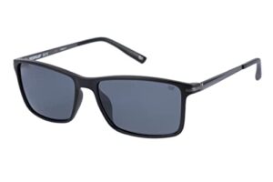 caterpillar precision 8506 men's polarized square sunglasses, matte black, 58 mm
