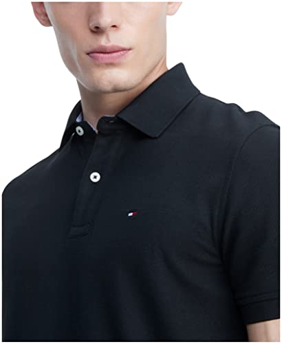 Tommy Hilfiger mens Short Sleeve Cotton Pique in Custom Fit Polo Shirt, Dark Sable, Large US