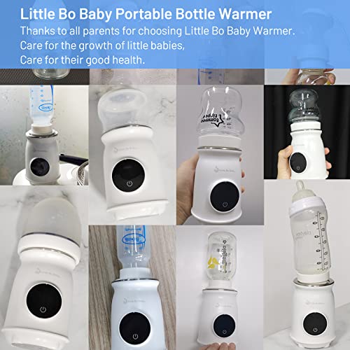 Little Bo Baby Portable Bottle Warmer, Travel Bottle Warmer for Breastmilk and Formula Bottle Warmer Digital Display Perfect Temperature Wireless BPA Free