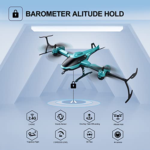 4DRC V10 Drone with 1080P HD Camera for Kids Adults,Helicopte Mini Foldable RC Quadcopter WIFI FPV Live Video for beginners,3D Flips, Gestures Selfie, Altitude Hold, Waypoint Fly,One Key Start, 2 Batteries