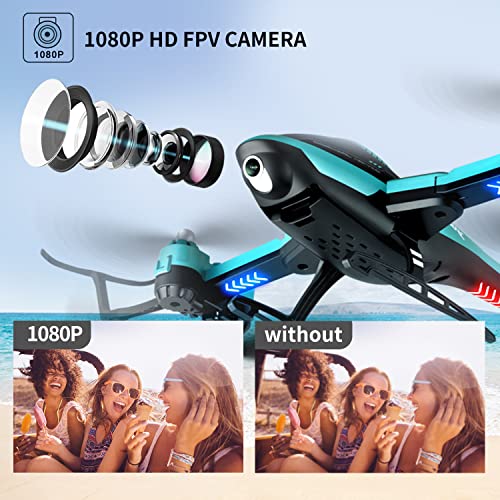 4DRC V10 Drone with 1080P HD Camera for Kids Adults,Helicopte Mini Foldable RC Quadcopter WIFI FPV Live Video for beginners,3D Flips, Gestures Selfie, Altitude Hold, Waypoint Fly,One Key Start, 2 Batteries