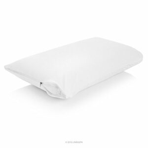 Linenspa Shredded Memory Foam 2 Pack Pillow, Standard, White 2 Count & Premium Smooth Waterproof Pillow Protector-Vinyl Free Waterproof Pillow Cover, Standard, White