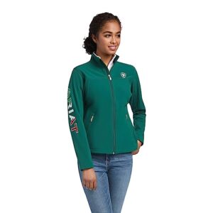 ariat women's team softshell mexico jacket, verde