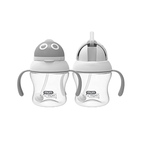 mum to mum Leak-proof Easy-drinking Space Robot Straw Cups 5oz for 6+ months, 2 Pack, MM202A