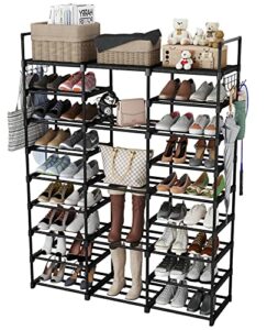 kottwca shoe rack organizer for entryway closet, 9 tiers metal shoe storage shelf for 50-55 pairs shoe and boots, space saving large shoe cabinet for bedroom cloakroom hallway