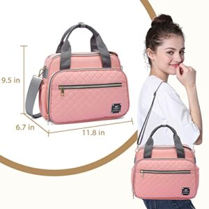 GOGOSO Diaper Bag Handbag for Woman Baby Girls with Insulated Pockets, Outdoor Parent Console All-in-One Baby Organizer, Gift Pink