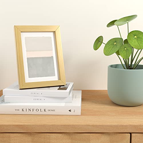 Amazon Basics Rectangular Photo Picture Frame, 5" x 7", Pack of 5, Gold, 6.2 x 8.2 inches