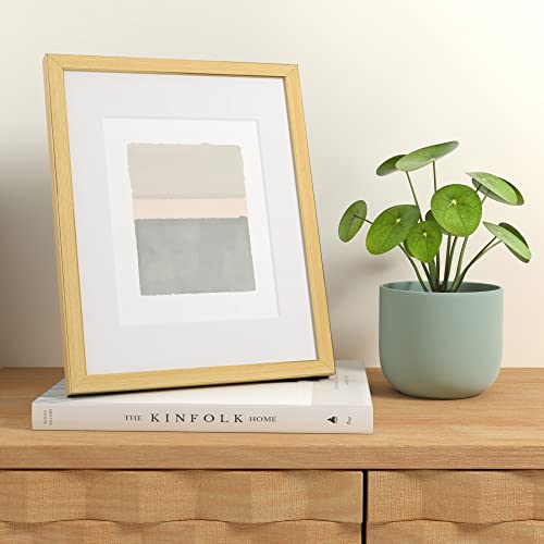 Amazon Basics Rectangular Photo Picture Frame, 11" x 14" or 8" x 10" with mat, Pack of 2, Gold, 12.28 x 15.18 inches