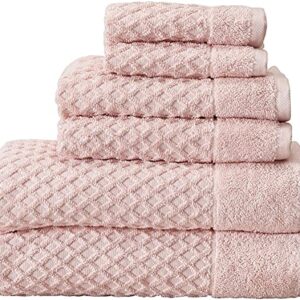 Simpli-Magic 79455 Diamond Bath Towels Set, 6 Piece Set, 2 Bath Towels, 2 Hand Towels, 2 Washcloths, Pink