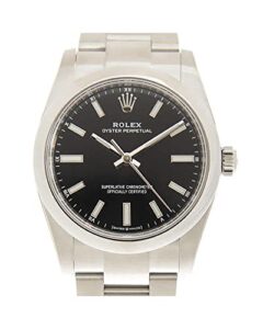 rolex oyster perpetual 34 automatic chronometer black dial ladies watch 124200bkso