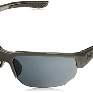 Under Armour Men's Blitzing Wrap Sunglasses, Shiny Jet Gray, 70mm, 9mm