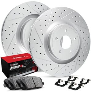 r1 concepts rear brakes and rotors kit |rear brake pads| brake rotors and pads| optimum oep brake pads and rotors |hardware kit |fits 2018-2021 ford expedition, f-150, lincoln navigator