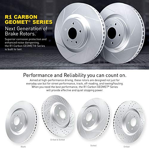 R1 Concepts Front Brakes and Rotors Kit |Front Brake Pads| Brake Rotors and Pads| Optimum OEp Brake Pads and Rotors |Hardware Kit |fits 1993-2003 Ford Probe, Mazda 626, MX-6, Protege, Protege5