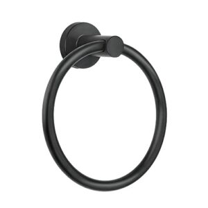 black towel ring，hand towel holder for bathroom wall mounted，bathroom towel holder,bathroom towel-racks,bathroom hardware simple round towel hanger sus 304 stainless steel (black)