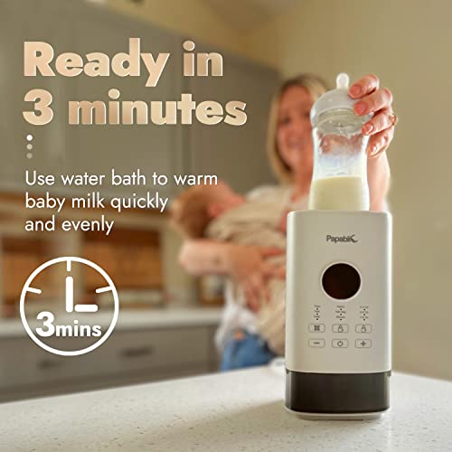 Papablic Baby Bottle Warmer Pro with Unique Prevent Overheating System, Milk Warmer for Breastmilk and Formula, with Digital Timer and Automatic Shut-Off