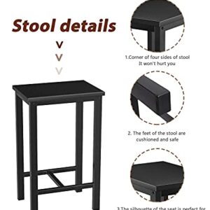 MIERES 4, Counter Height Table & Stools, Bar Chairs, Kitchen Dining Table Set for Breakfast Nook, Small Space Living Room, Black