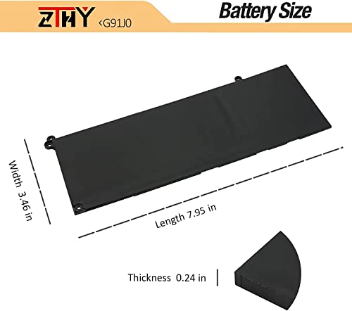 ZTHY 41Wh G91J0 Battery Replacement for Dell Latitude 3320 3330 3420 3520 Inspiron 3510 3511 3515 3520 3525 3530 5320 5330 5410 5415 5418 5518 5430 5435 7415 7420 2-in-1 Vostro 5620 5625 V6W33 TN70C