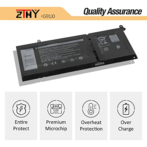 ZTHY 41Wh G91J0 Battery Replacement for Dell Latitude 3320 3330 3420 3520 Inspiron 3510 3511 3515 3520 3525 3530 5320 5330 5410 5415 5418 5518 5430 5435 7415 7420 2-in-1 Vostro 5620 5625 V6W33 TN70C