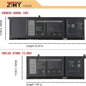 ZTHY 41Wh G91J0 Battery Replacement for Dell Latitude 3320 3330 3420 3520 Inspiron 3510 3511 3515 3520 3525 3530 5320 5330 5410 5415 5418 5518 5430 5435 7415 7420 2-in-1 Vostro 5620 5625 V6W33 TN70C