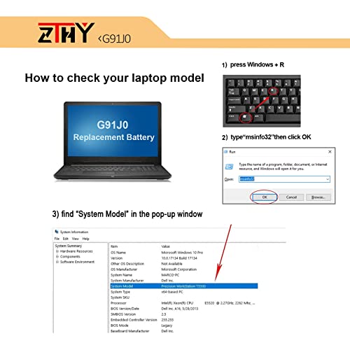 ZTHY 41Wh G91J0 Battery Replacement for Dell Latitude 3320 3330 3420 3520 Inspiron 3510 3511 3515 3520 3525 3530 5320 5330 5410 5415 5418 5518 5430 5435 7415 7420 2-in-1 Vostro 5620 5625 V6W33 TN70C